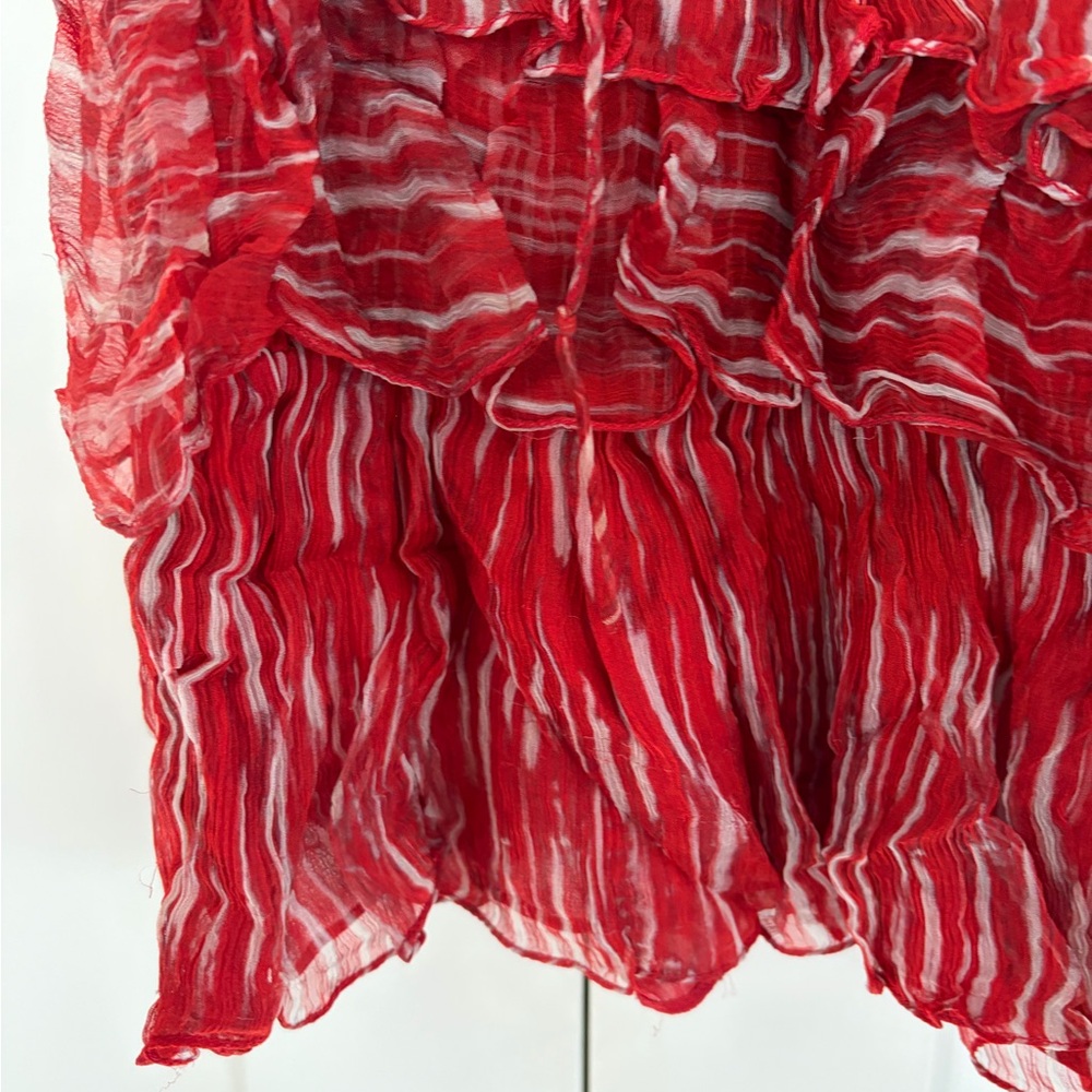 IRO Red Ruffled Mini Dress - Picture 4 of 6